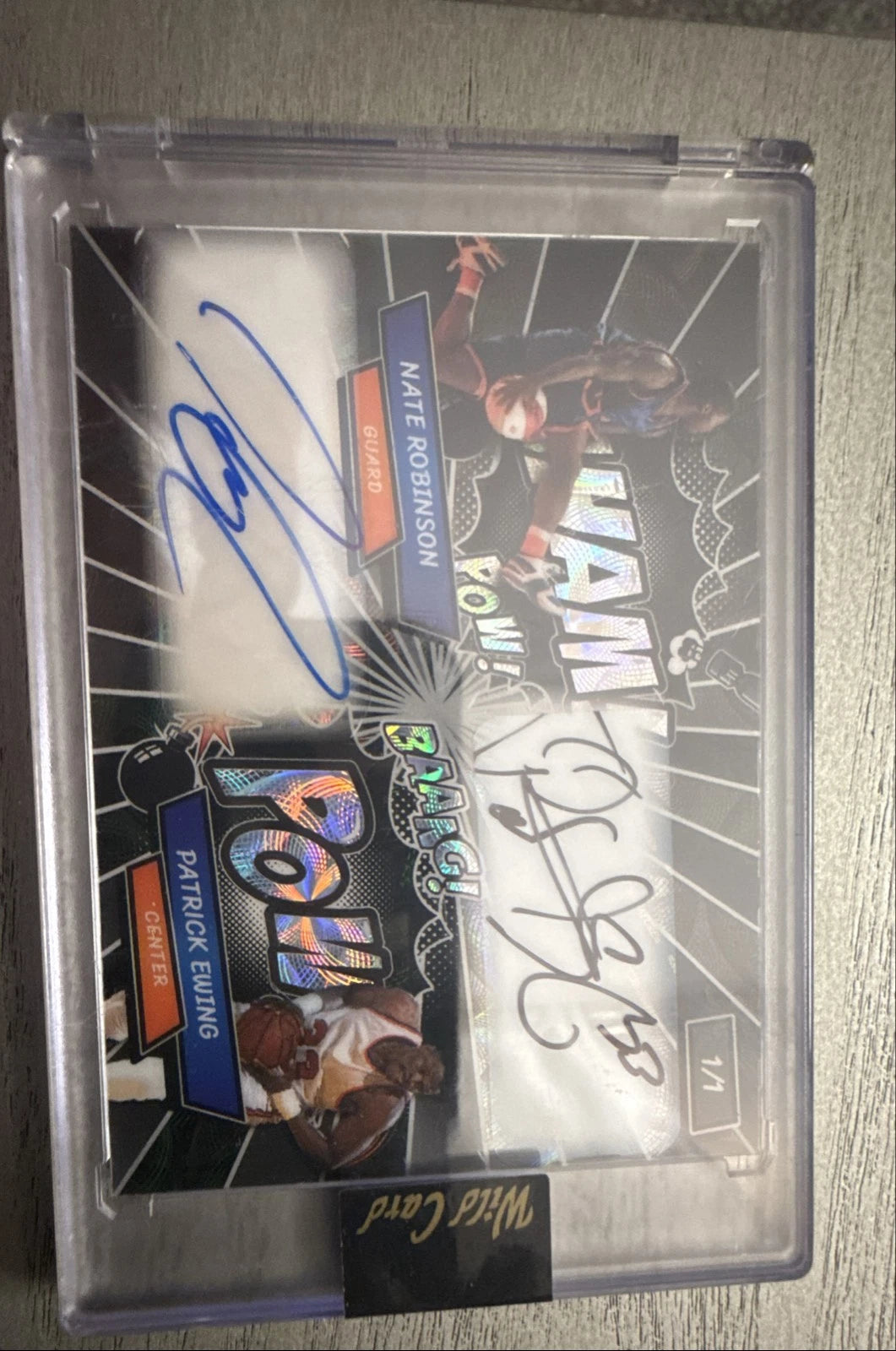 Wild Card 1/1 Patrick Ewing And Nate Robinson Basketball Autograph.