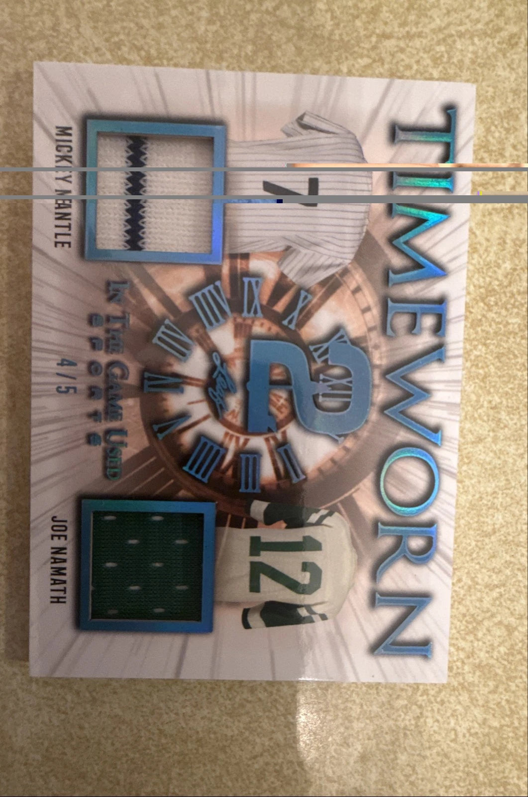 2022 Leaf In The Game Used Sports - Timeworn 2 Mickey Mantle, Joe Namath #TW-13